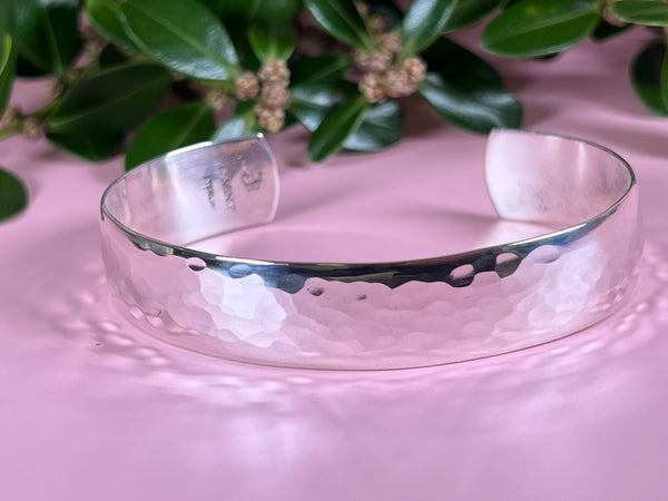 JB53 - Hammered Low Dome Cuff Bracelet