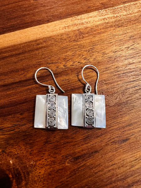 Square Opal Earrings