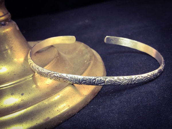 JB43 - Thin Floral Cuff Bracelet