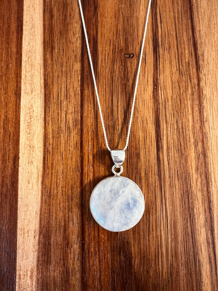 Round Moon Stone Necklace