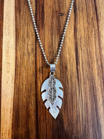 Opal Feather Necklace