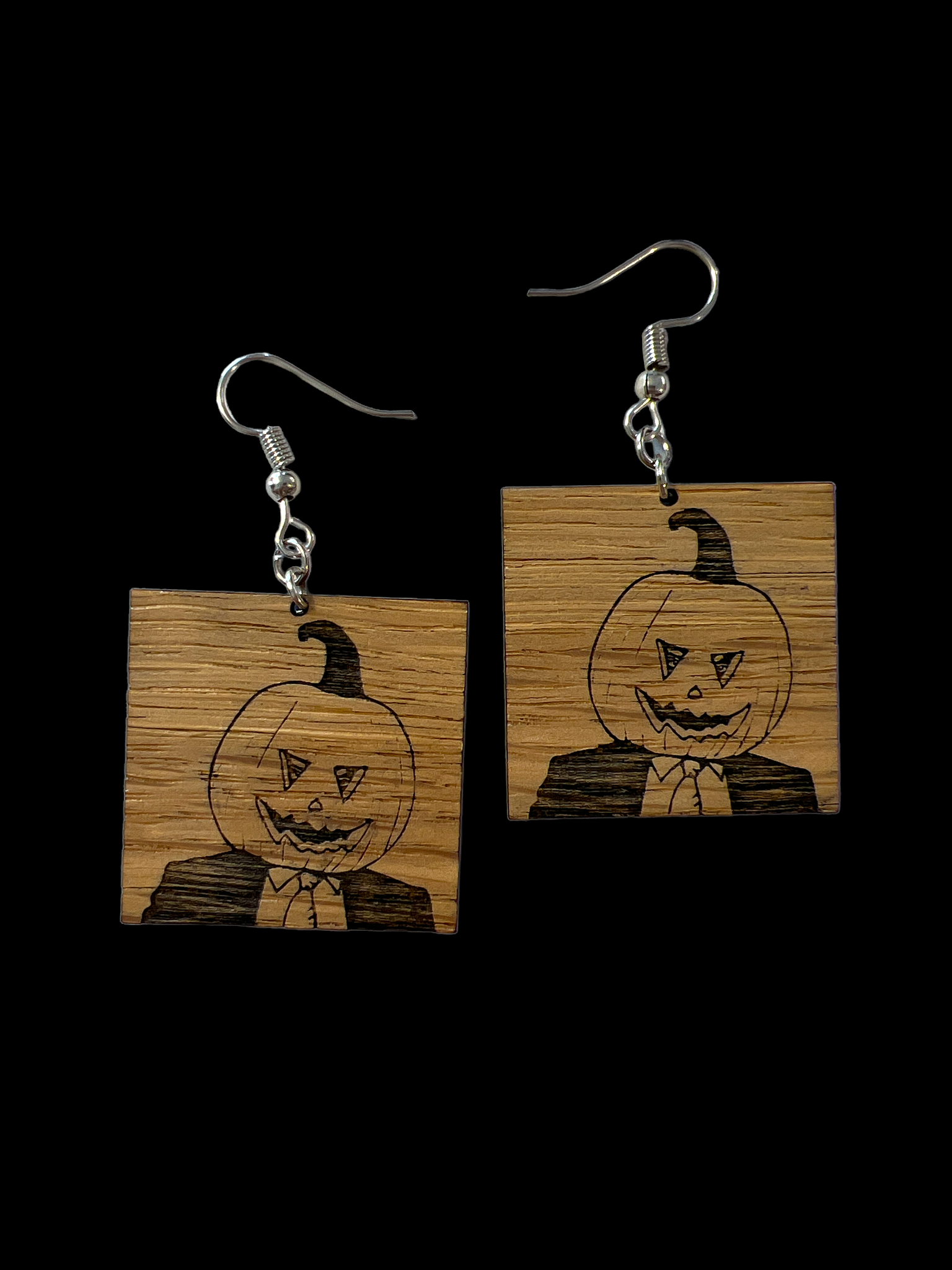 Oak Pumpkin Head Dwight Schrute Earrings