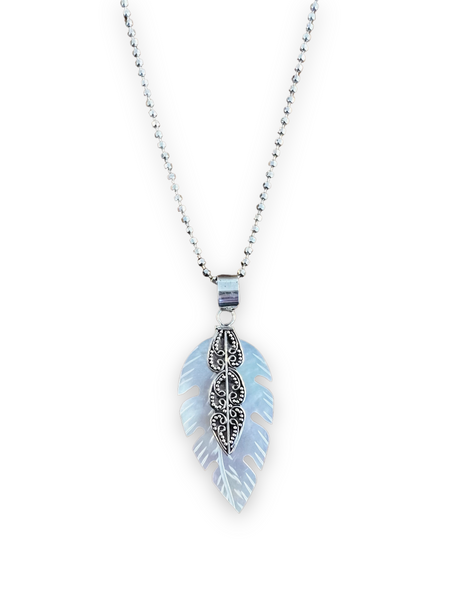 Opal Feather Necklace