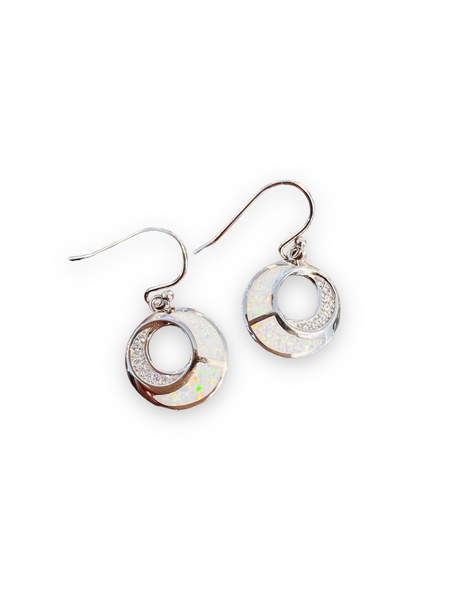 Circular Opal Earrings